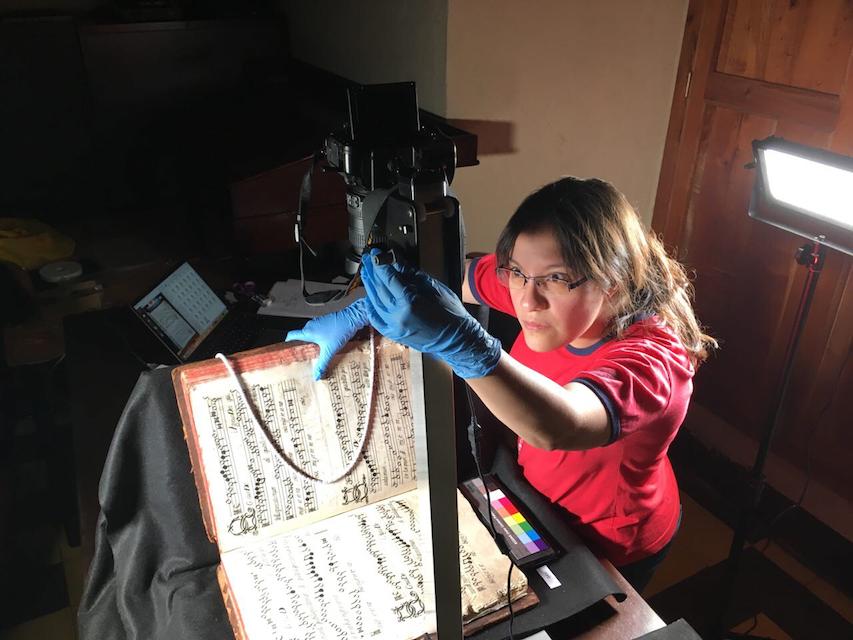 Me digitizing a Guatemalan choirbook from the colonial period